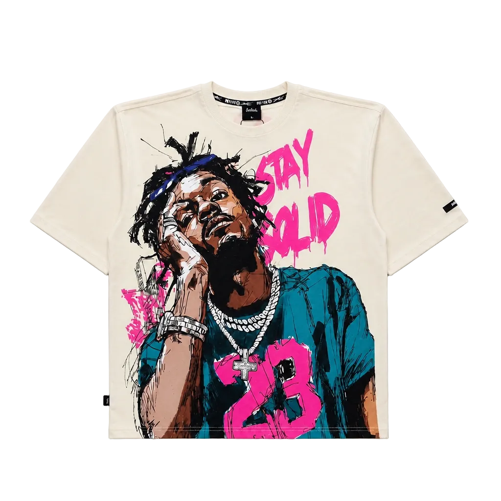 SWITCH MEN'S STAY SOLID GRAPHIC T-SHIRT (CREAM)