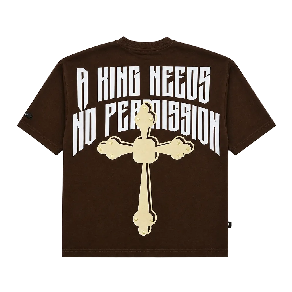 SWITCH MEN'S RHINESTONE BORN TO REIGN GRAPHIC T-SHIRT (BROWN)