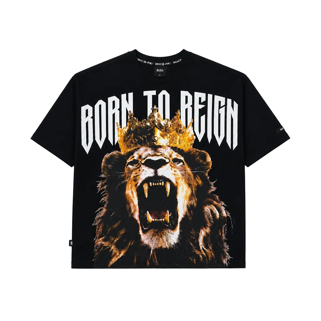 SWITCH MEN'S RHINESTONE BORN TO REIGN GRAPHIC T-SHIRT (BLACK)