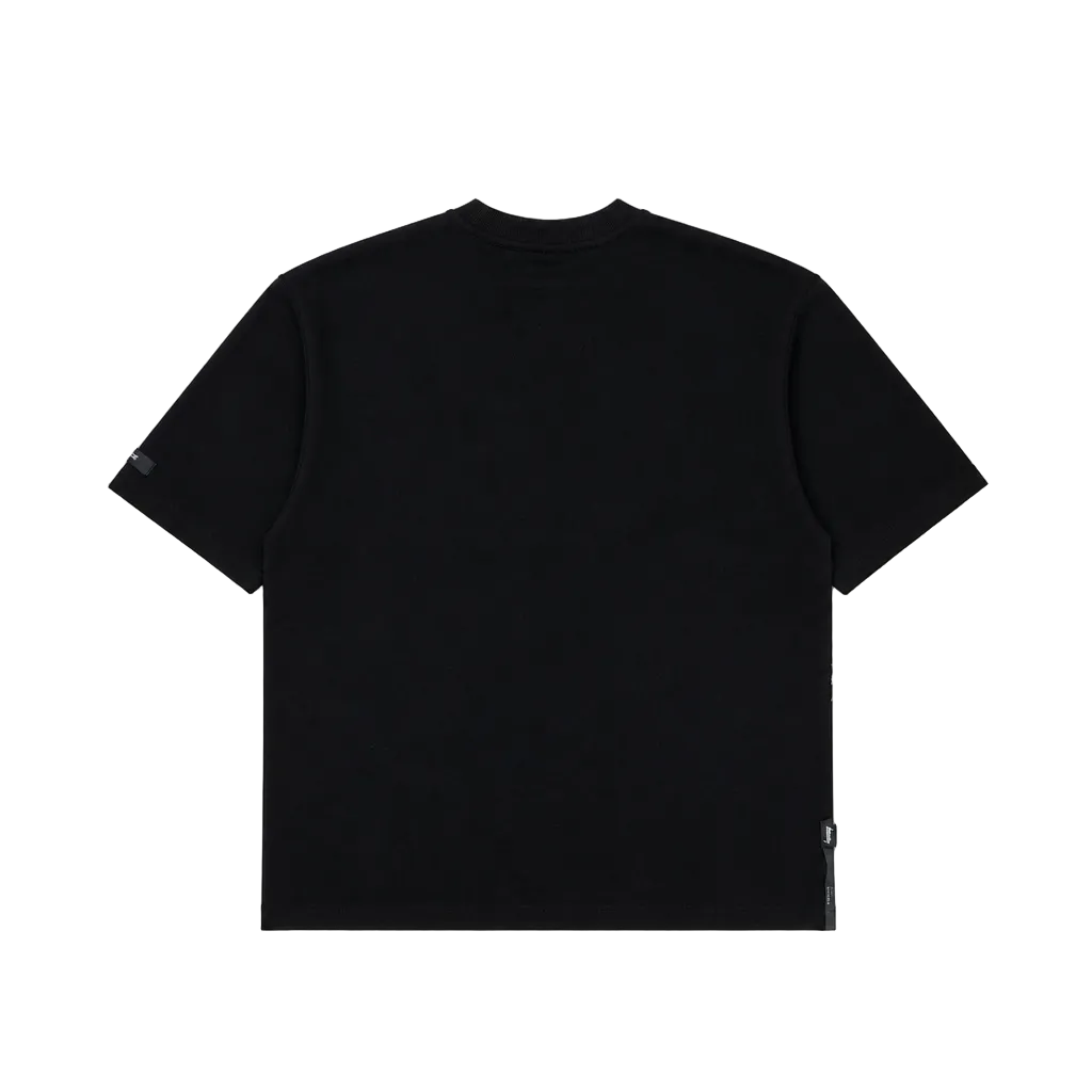 SWITCH MEN'S RHINESTONE BROKEN SKULL DROP SHOULDER GRAPHIC T-SHIRT (BLACK)