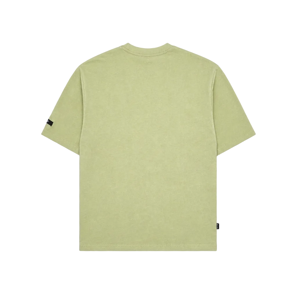 SWITCH MEN'S RHINESTONE BROKEN SKULL DROP SHOULDER GRAPHIC T-SHIRT (LIGHT OLIVE GREEN)