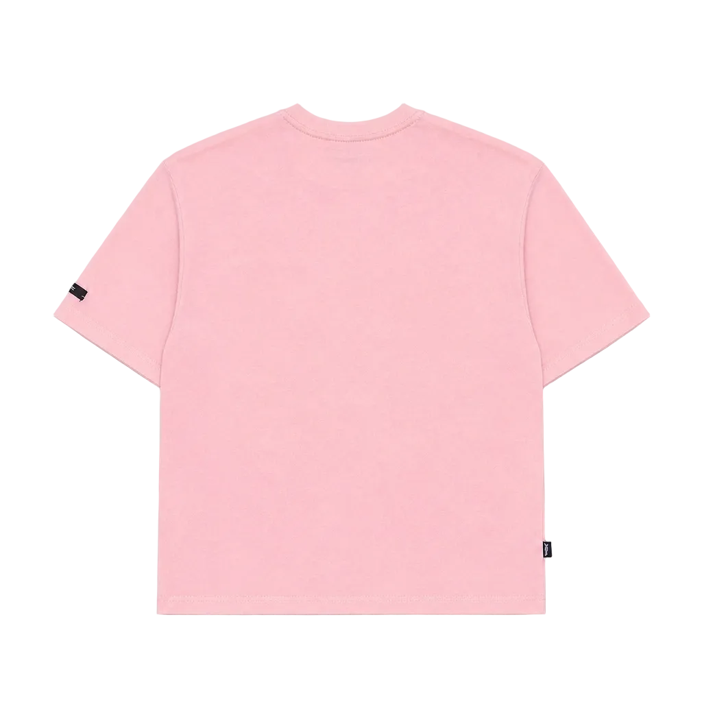 SWITCH MEN'S RHINESTONE BROKEN SKULL DROP SHOULDER GRAPHIC T-SHIRT (PINK)