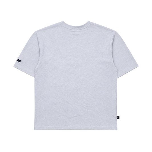 SWITCH MEN'S RHINESTONE MACABRE SKULL CRUSH DROP SHOULDER GRAPHIC T-SHIRT (GREY)