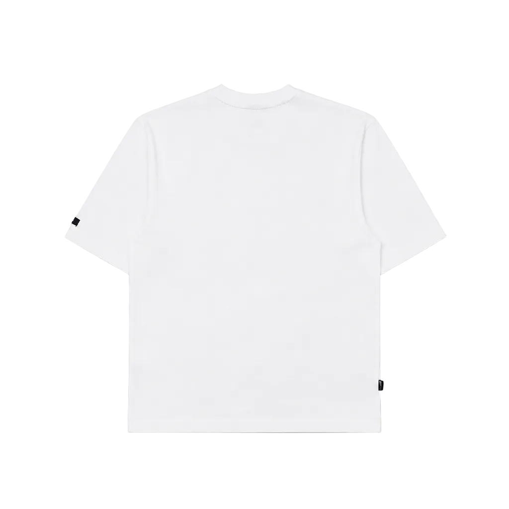 SWITCH MEN'S RHINESTONE MINERAL WASHED SKULL DROP SHOULDER GRAPHIC T-SHIRT (WHITE)