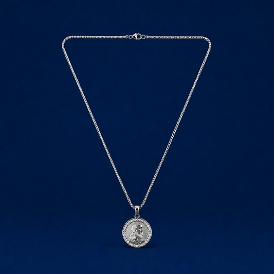 24INCH 2MM SILVER TONE STAINLESS STEEL PENDANT & CHAIN NECKLACE