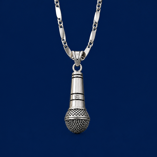 30INCH 5MM SILVER TONE STAINLESS STEEL MIC PENDANT & CHAIN NECKLACE