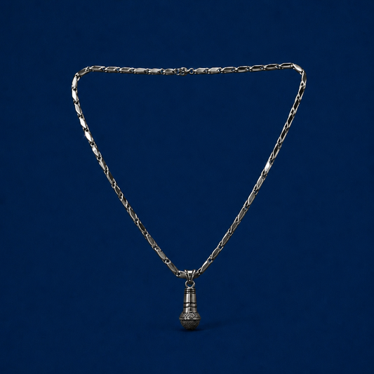 30INCH 5MM SILVER TONE STAINLESS STEEL MIC PENDANT & CHAIN NECKLACE