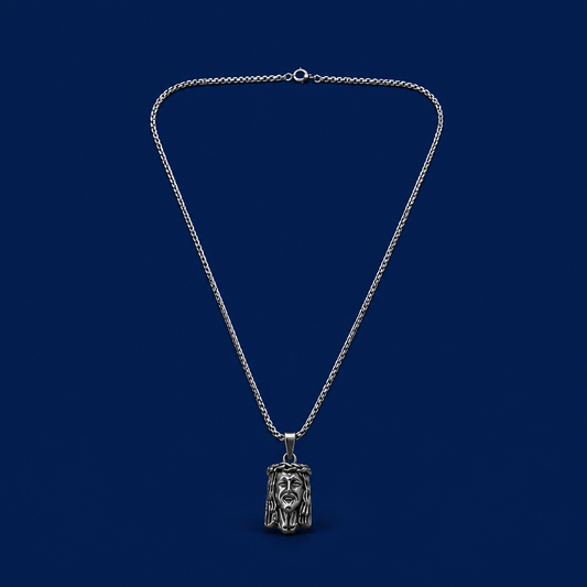 24INCH 2MM SILVER TONE STAINLESS STEEL PENDANT & CHAIN NECKLACE
