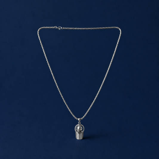 24INCH 2MM SILVER TONE STAINLESS STEEL HAT PENDANT & CHAIN NECKLACE