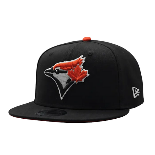 MEN'S NEW ERA MLB BLACK & ORANGE TORONTO BLUE JAYS 50TH SEASON PATCH 9FIFTY SNAPBACK HAT