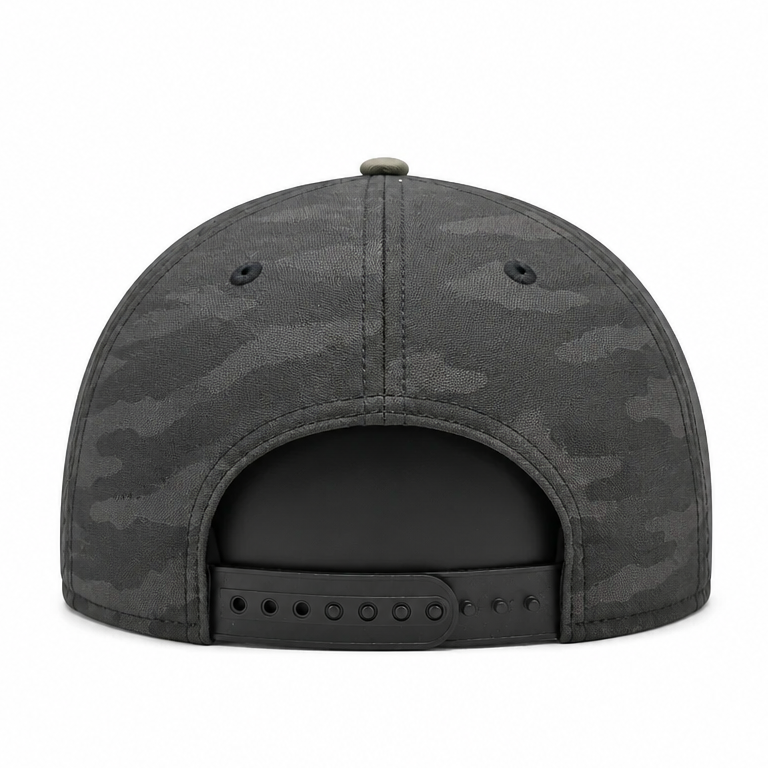 MEN'S NEW ERA MLB CAMO BLACK & OLIVE GREEN TORONTO BLUE JAYS 50TH SEASON PATCH 9FIFTY SNAPBACK HAT