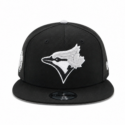 MEN'S NEW ERA MLB BLACK & GREY TORONTO BLUE JAYS 50TH SEASON PATCH 9FIFTY SNAPBACK HAT