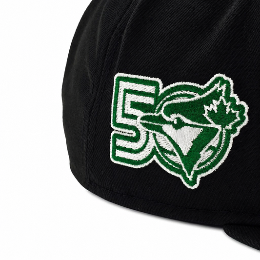 MEN'S NEW ERA MLB BLACK & GREEN TORONTO BLUE JAYS 50TH SEASON PATCH 9FIFTY SNAPBACK HAT
