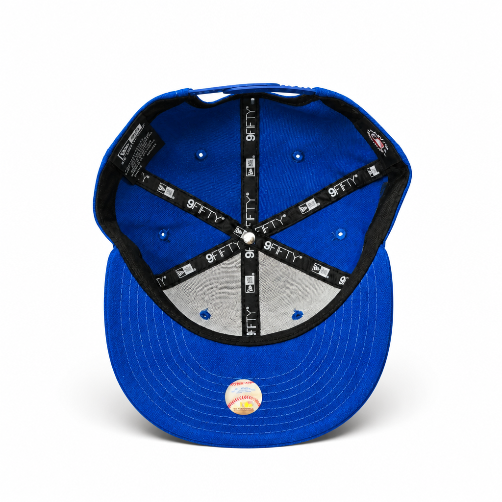MEN'S NEW ERA MLB BLACK & ROYAL BLUE TORONTO BLUE JAYS 50TH SEASON PATCH 9FIFTY SNAPBACK HAT