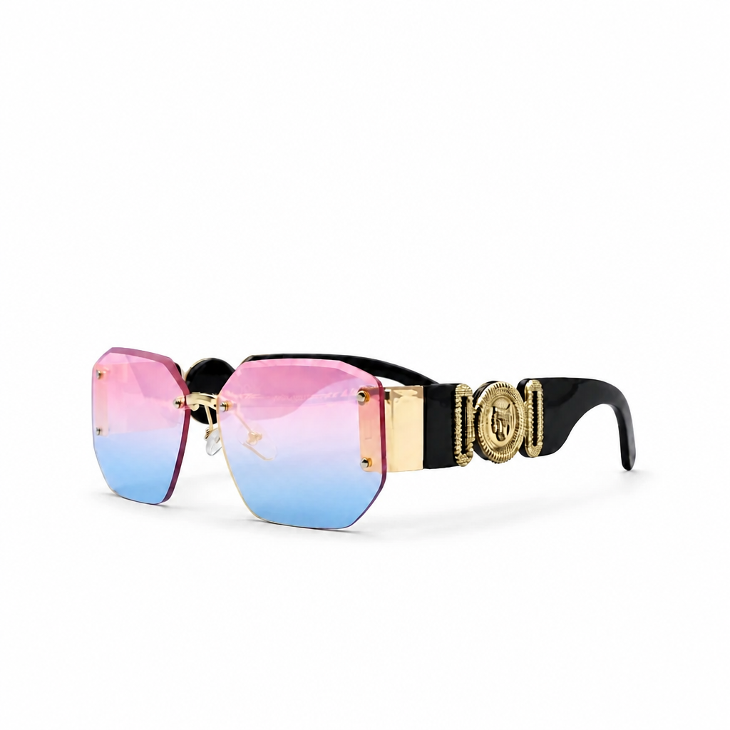 PINK/BLUE/BLACK/GOLD DESIGNER SUNGLASSES (J7438)