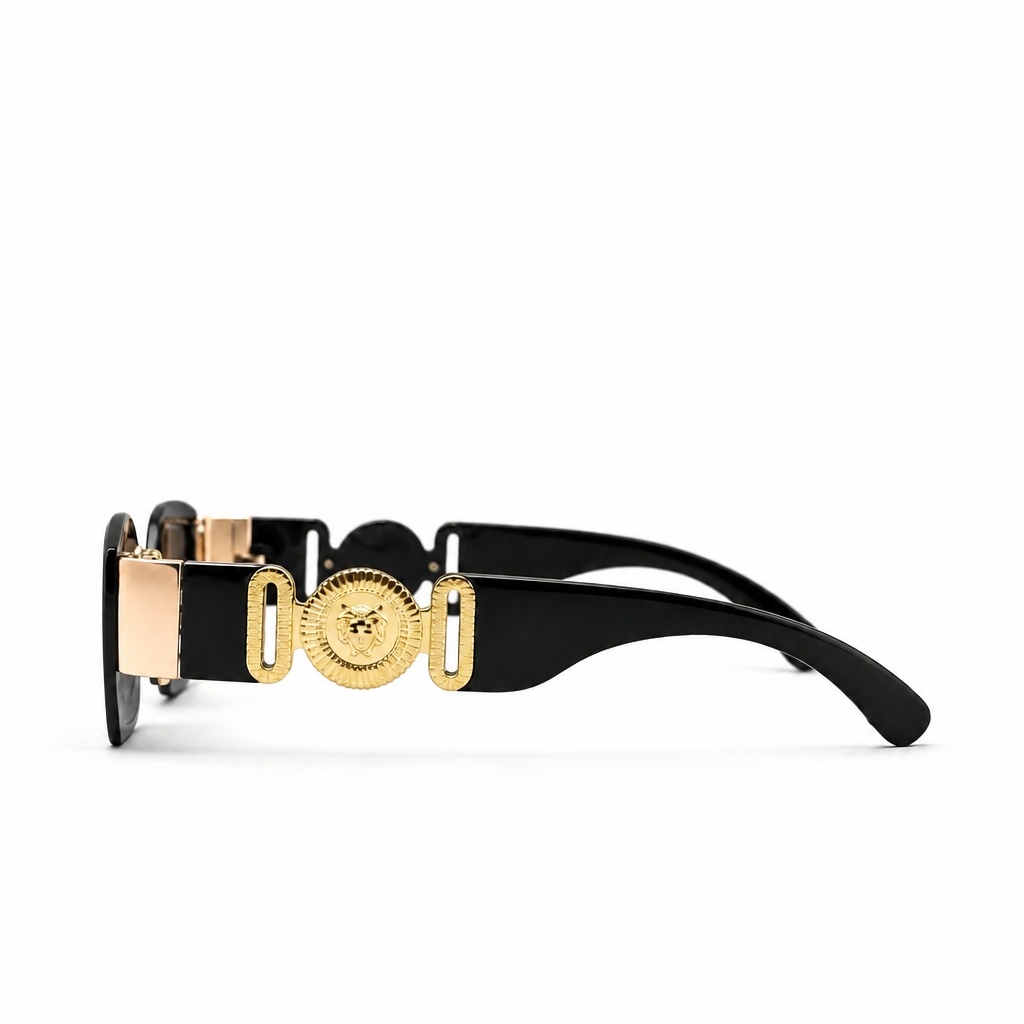 BLACK/GOLD DESIGNER SUNGLASSES (J7438)