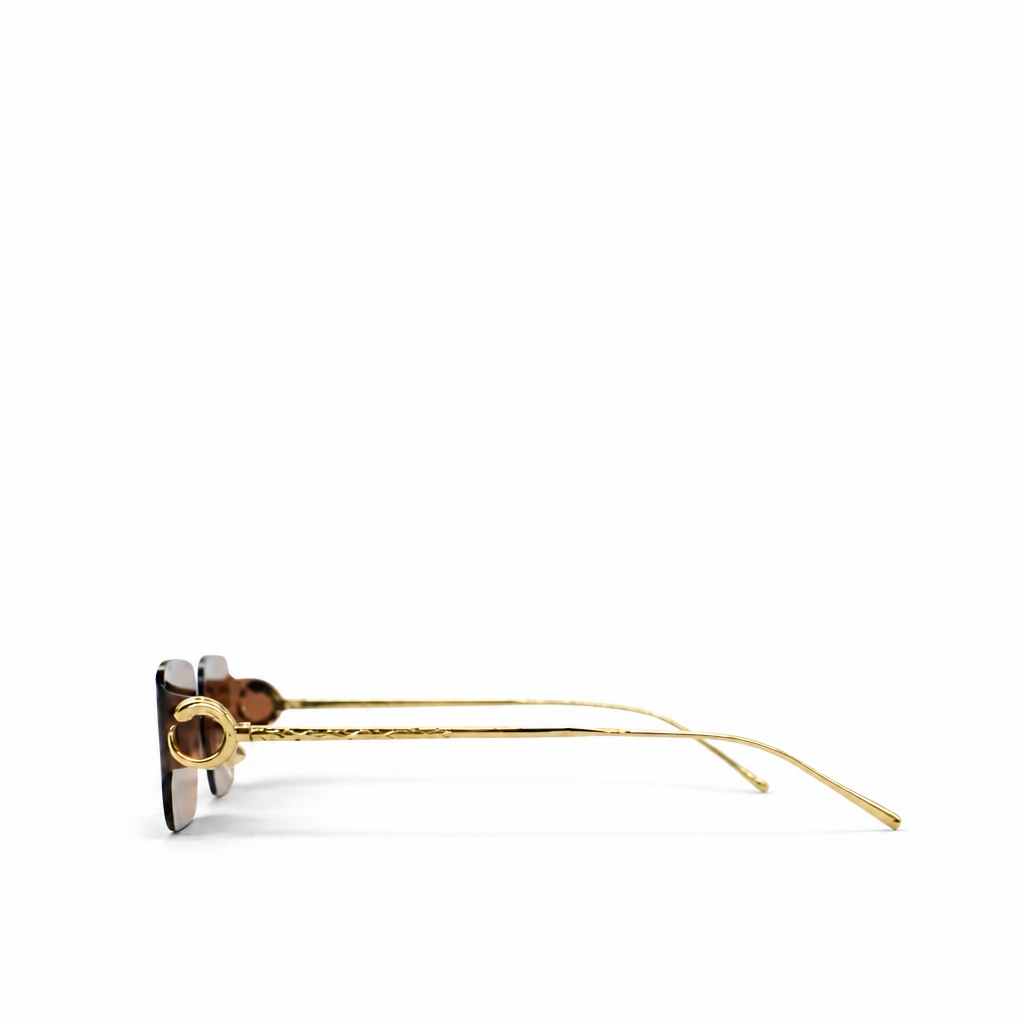 BROWN/GOLD DESIGNER SUNGLASSES (J7582)