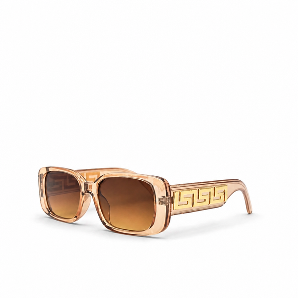 CLEAR PEACH/GOLD DESIGNER SUNGLASSES (J7531P)