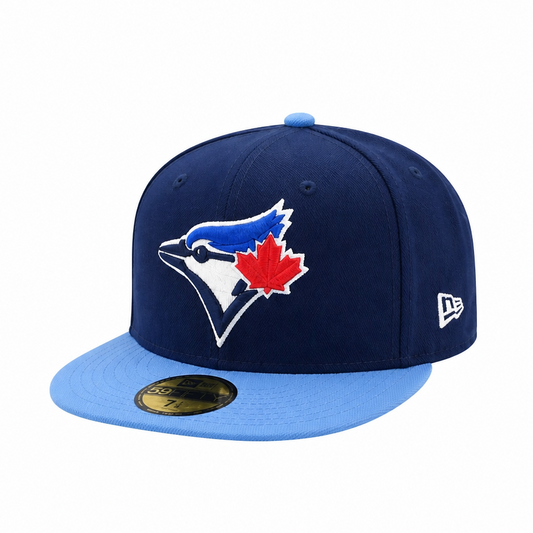 59FIFTY NEW ERA MEN'S MLB TORONTO BLUE JAYS ALTERNATE 4 AUTHENTIC COLLECTION ON-FIELD NAVY/POWDER BLUE FITTED HAT