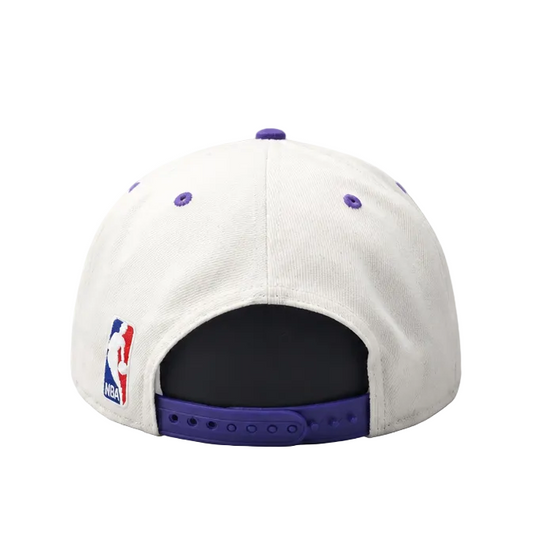 9FIFTY MEN'S NEW ERA NBA LOS ANGELES LAKERS CREAM WHITE/PURPLE SNAPBACK HAT