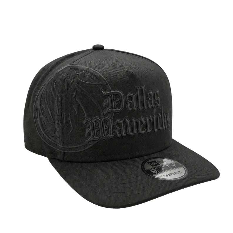 NEW ERA MEN'S 9FIFTY A-FRAME NBA DALLAS MAVERICKS BLACK SNAPBACK HAT