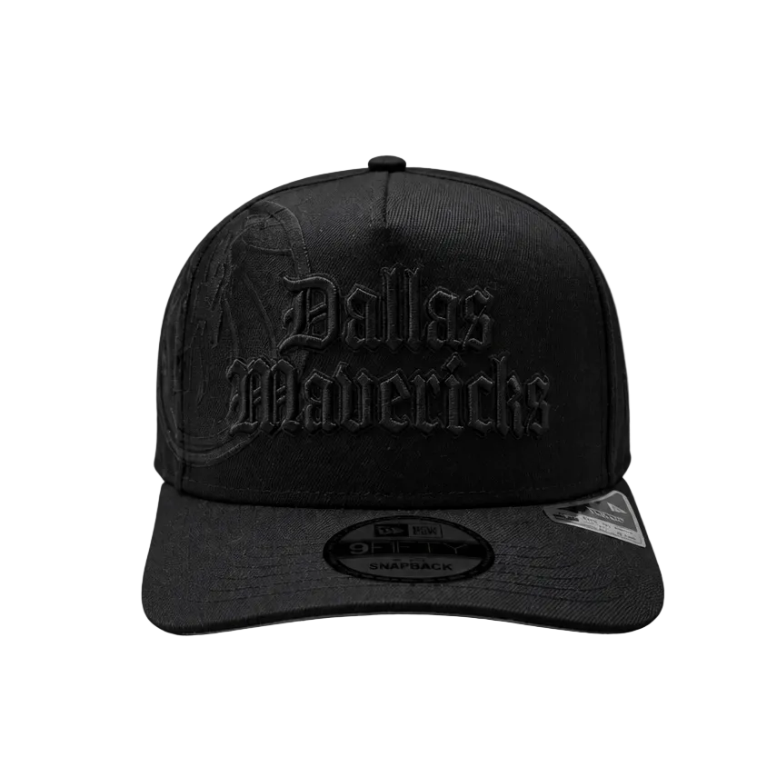 NEW ERA MEN'S 9FIFTY A-FRAME NBA DALLAS MAVERICKS BLACK SNAPBACK HAT
