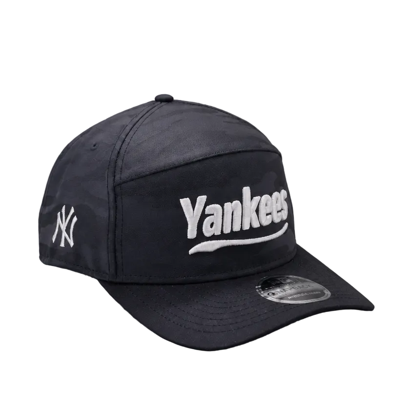 NEW ERA MEN'S 9SEVENTY A-FRAME MLB NEW YORK YANKEES BLACK CAMO/WHITE SNAPBACK HAT