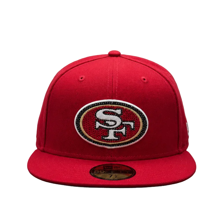 59FIFTY MEN'S NEW ERA NFL SAN FRANCISCO 49ERS RED W/ RHINESTONE LOGO FITTED HAT