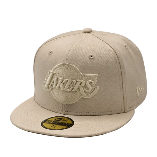 NEW ERA 59FIFTY NBA LOS ANGELES LAKERS CREAM FITTED HAT