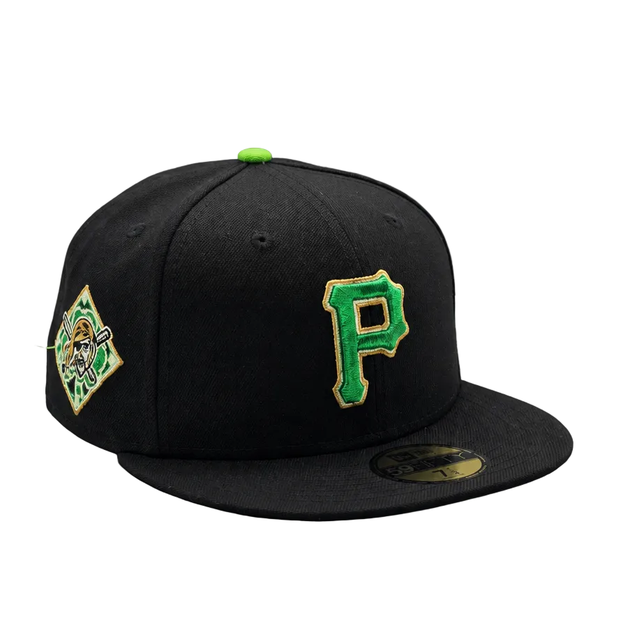 NEW ERA 59FIFTY MLB PITTSBURGH PIRATES BLACK & GREEN FITTED HAT