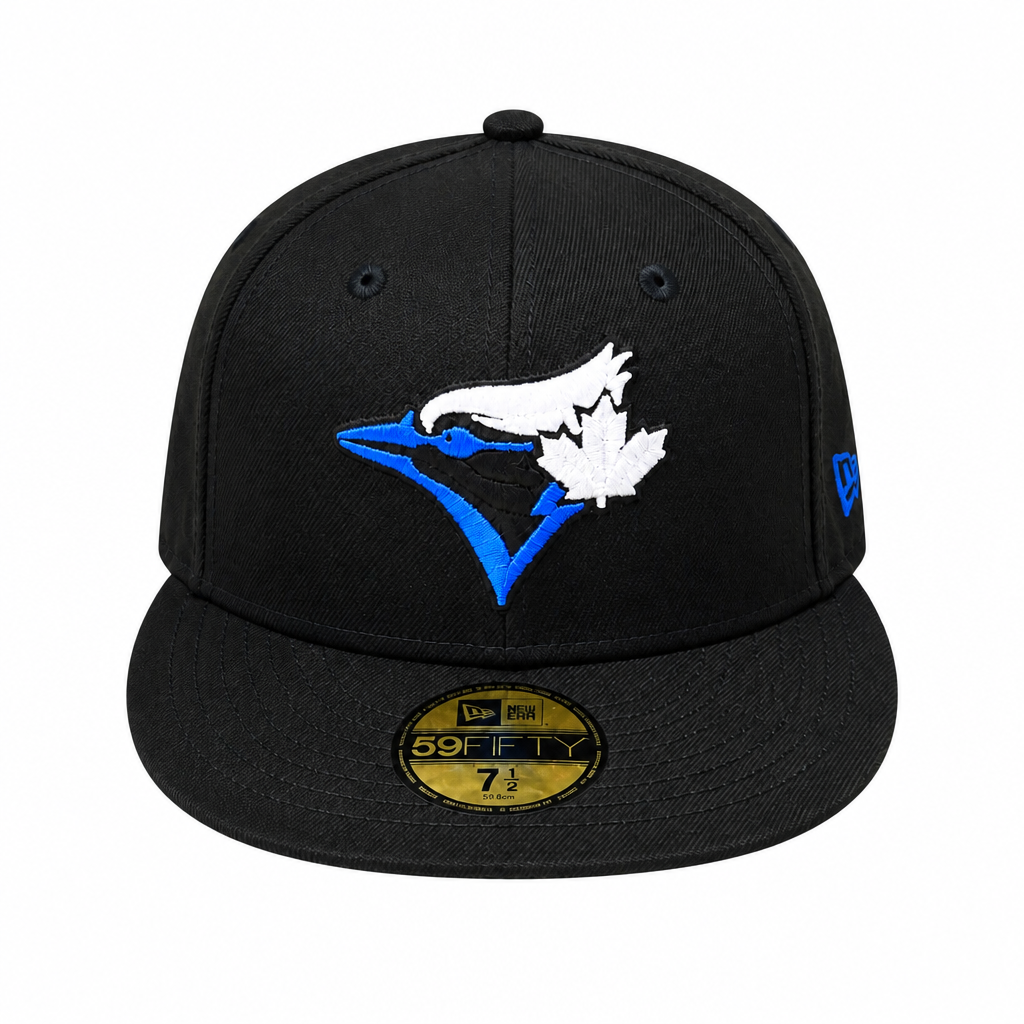 NEW ERA 59FIFTY TORONTO BLUE JAYS BLACK WITH BLUE LOGO FITTED HAT