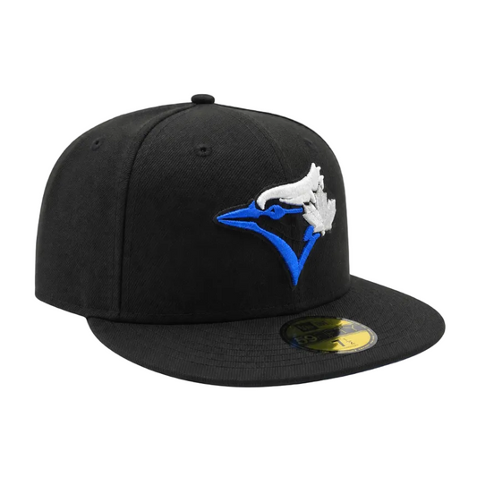 NEW ERA 59FIFTY TORONTO BLUE JAYS BLACK WITH BLUE LOGO FITTED HAT