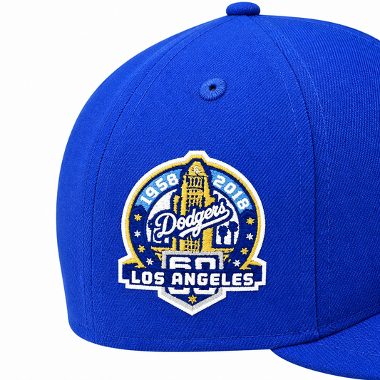 NEW ERA 9FIFTY LOS ANGELES DODGERS 60TH ANNIVERSARY DARK ROYAL/GOLD SNAPBACK HAT
