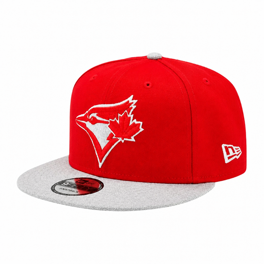 NEW ERA 9FIFTY MLB TORONTO BLUE JAYS 20TH ANNIVERSARY SCARLET RED & HEATHER GREY SNAPBACK HAT