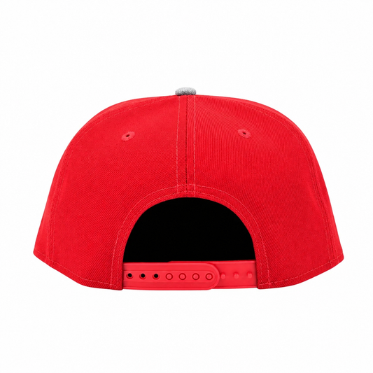 NEW ERA 9FIFTY MLB TORONTO BLUE JAYS 20TH ANNIVERSARY SCARLET RED & HEATHER GREY SNAPBACK HAT
