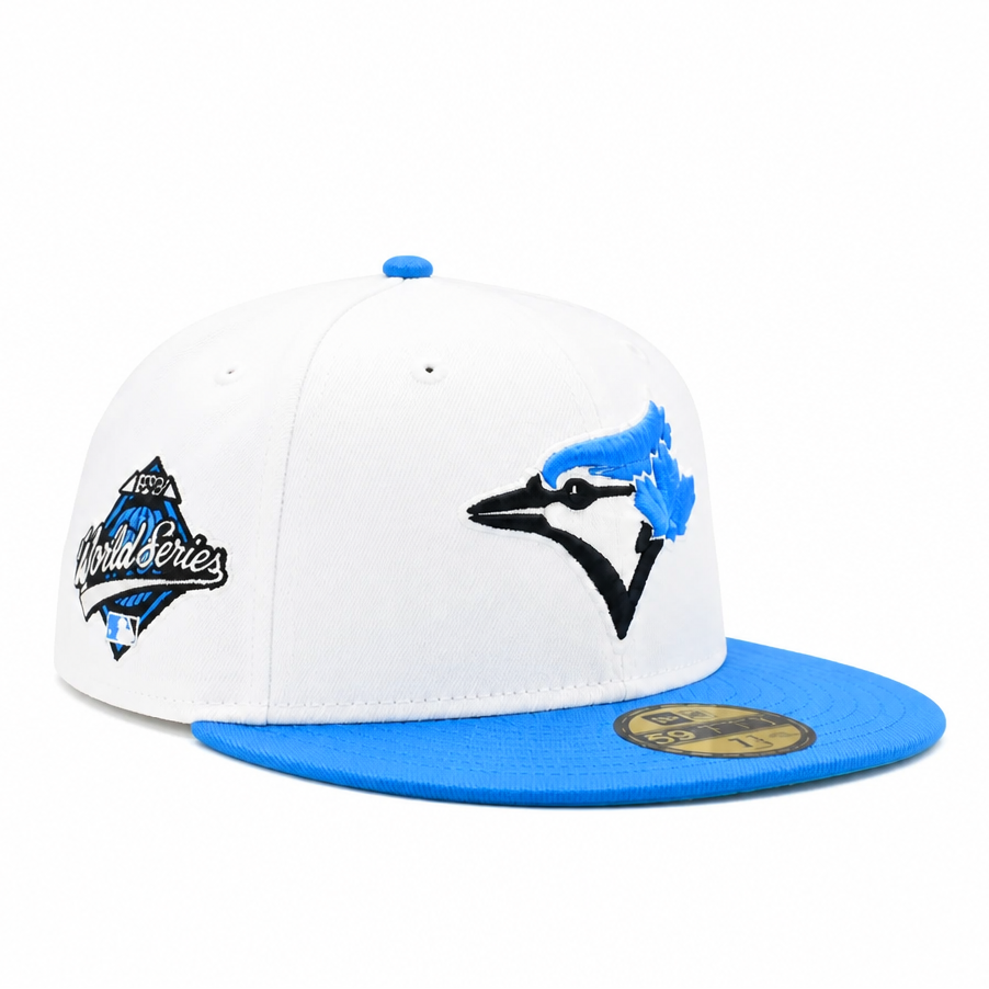 59FIFTY NEW ERA MLB 1992 WORLD SERIES TORONTO BLUE JAYS WHITE/FANATIC BLUE FITTED HAT