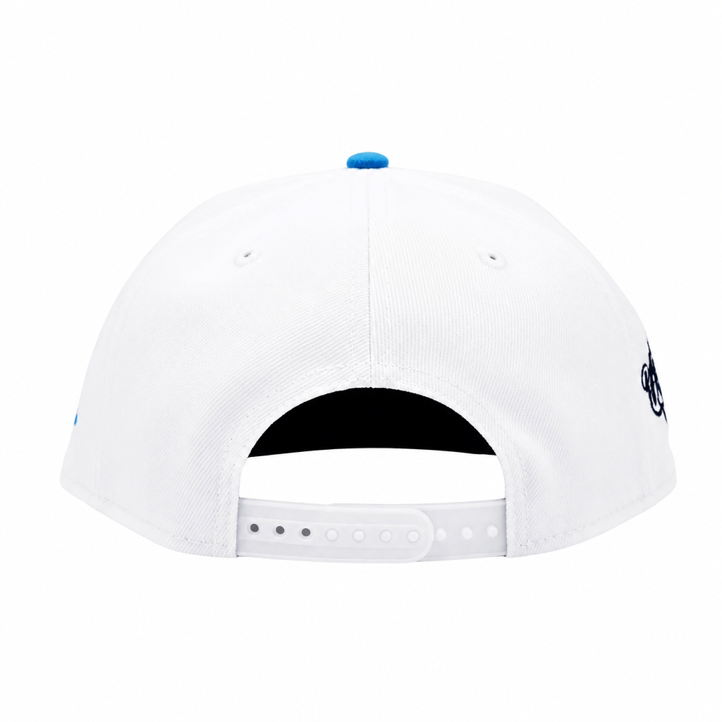 NEW ERA 9FIFTY MLB 1992 WORLD SERIES TORONTO BLUE JAYS WHITE & AQUA BLUE SNAPBACK HAT
