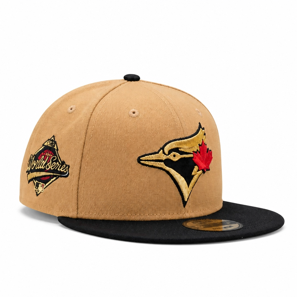 NEW ERA 9FIFTY MLB 1992 WORLD SERIES TORONTO BLUE JAYS LIGHT BRONZE & BLACK SNAPBACK HAT