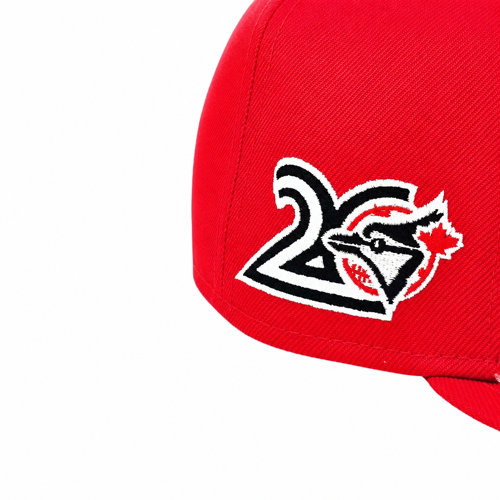 NEW ERA 9FIFTY MLB TORONTO BLUE JAYS 20TH ANNIVERSARY SCARLET RED SNAPBACK HAT