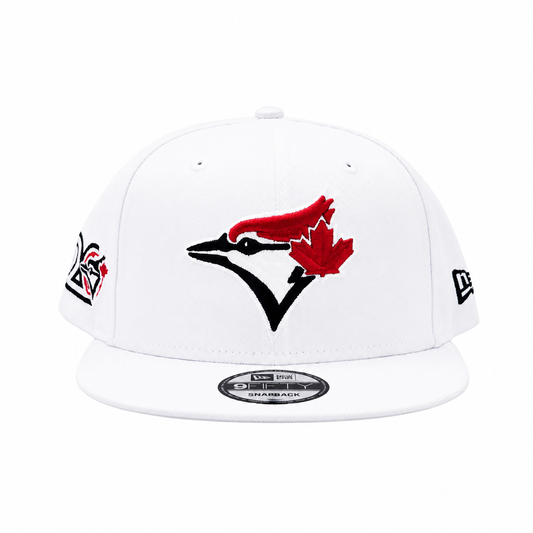 NEW ERA 9FIFTY MLB TORONTO BLUE JAYS 20TH ANNIVERSARY WHITE & RED SNAPBACK HAT