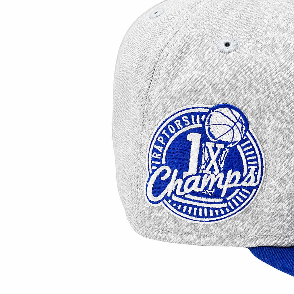 NEW ERA 9FIFTY NBA TORONTO RAPTORS 1X CHAMPS HEATHER GREY ROYAL SNAPBACK HAT