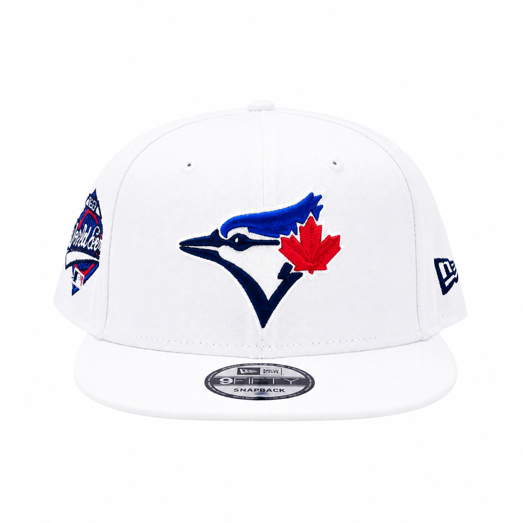 NEW ERA 9FIFTY MLB 1992 WORLD SERIES TORONTO BLUE JAYS WHITE & BLUE OTC SNAPBACK HAT