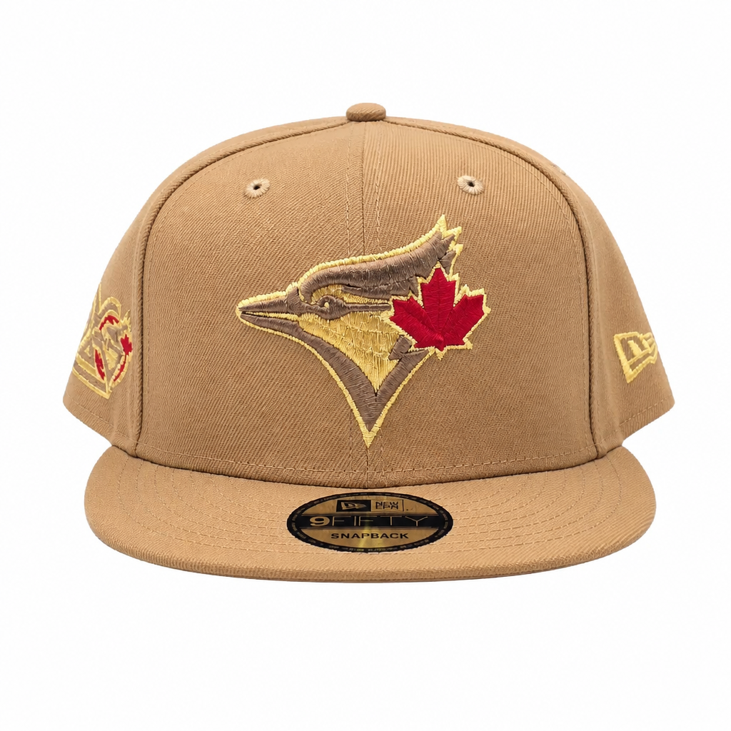NEW ERA 9FIFTY MLB TORONTO BLUE JAYS 20TH ANNIVERSARY LIGHT BRONZE GOLD SNAPBACK HAT