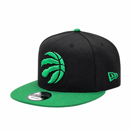 NEW ERA 9FIFTY NBA TORONTO RAPTORS 1X CHAMPS BLACK KELLY GREEN SNAPBACK HAT