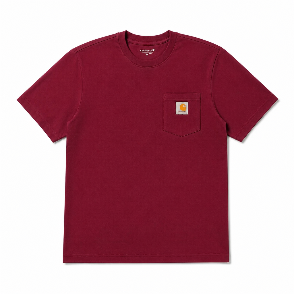 CARHARTT MEN'S POCKET LOGO CREWNECK T-SHIRT (BURGUNDY)