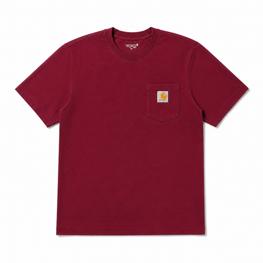 CARHARTT MEN'S POCKET LOGO CREWNECK T-SHIRT (BURGUNDY)