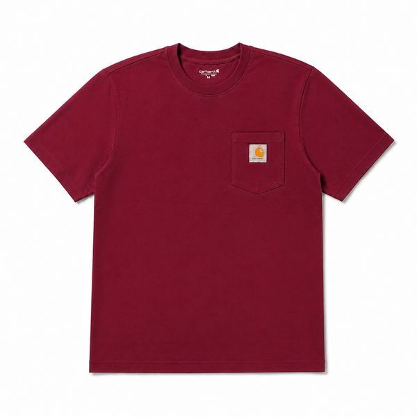 CARHARTT MEN'S POCKET LOGO CREWNECK T-SHIRT (BURGUNDY)