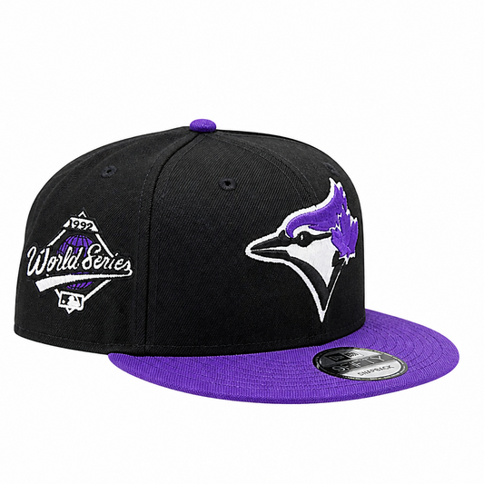 9FIFTY NEW ERA MLB 1992 WORLD SERIES TORONTO BLUE JAYS BLACK/PURPLE SNAPBACK HAT