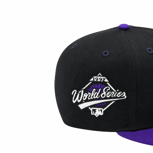 9FIFTY NEW ERA MLB 1992 WORLD SERIES TORONTO BLUE JAYS BLACK/PURPLE SNAPBACK HAT
