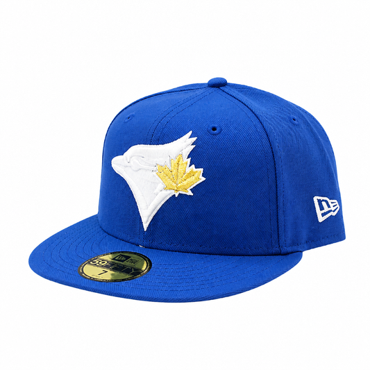 59FIFTY NEW ERA MLB TORONTO BLUE JAYS SONGBIRD BLUE WITH WHITE/GOLD LOGO FITTED HAT